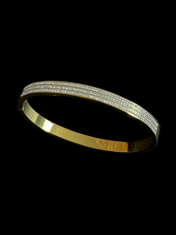 Crystal Crusted Gold Bangle