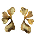 Gold Flower Petal Statement Earrings