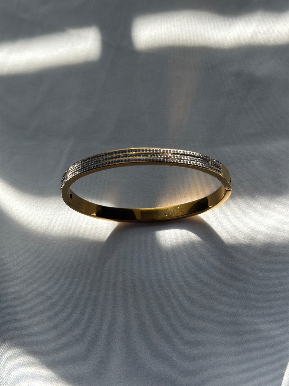 Crystal Crusted Gold Bangle
