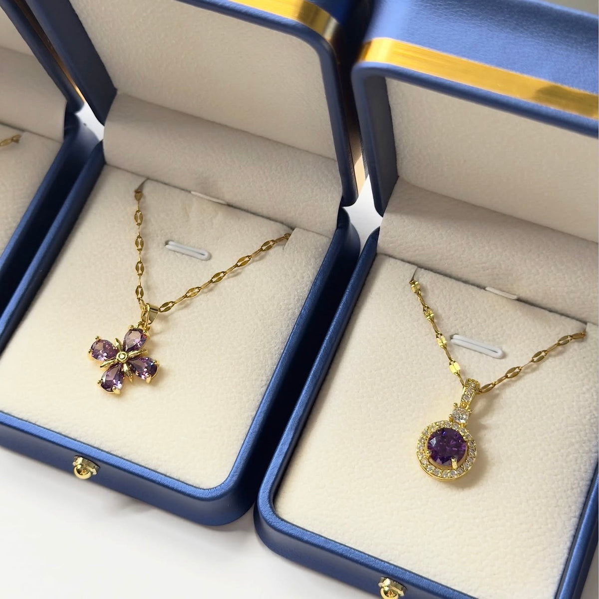 Purple Gemstone Pendant Necklace