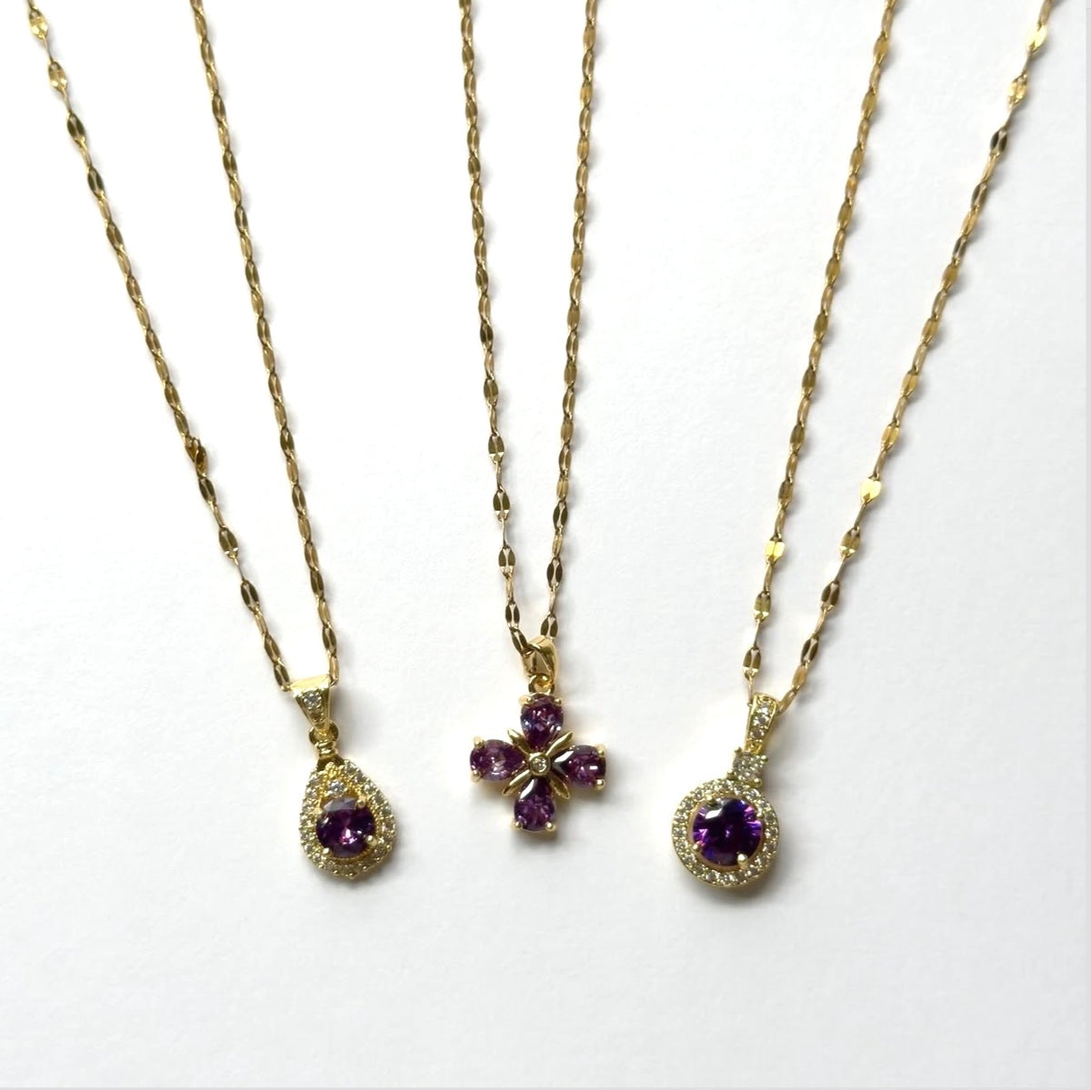 Purple Gemstone Pendant Necklace