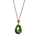 Lotus Flower Jade Pendant Necklace
