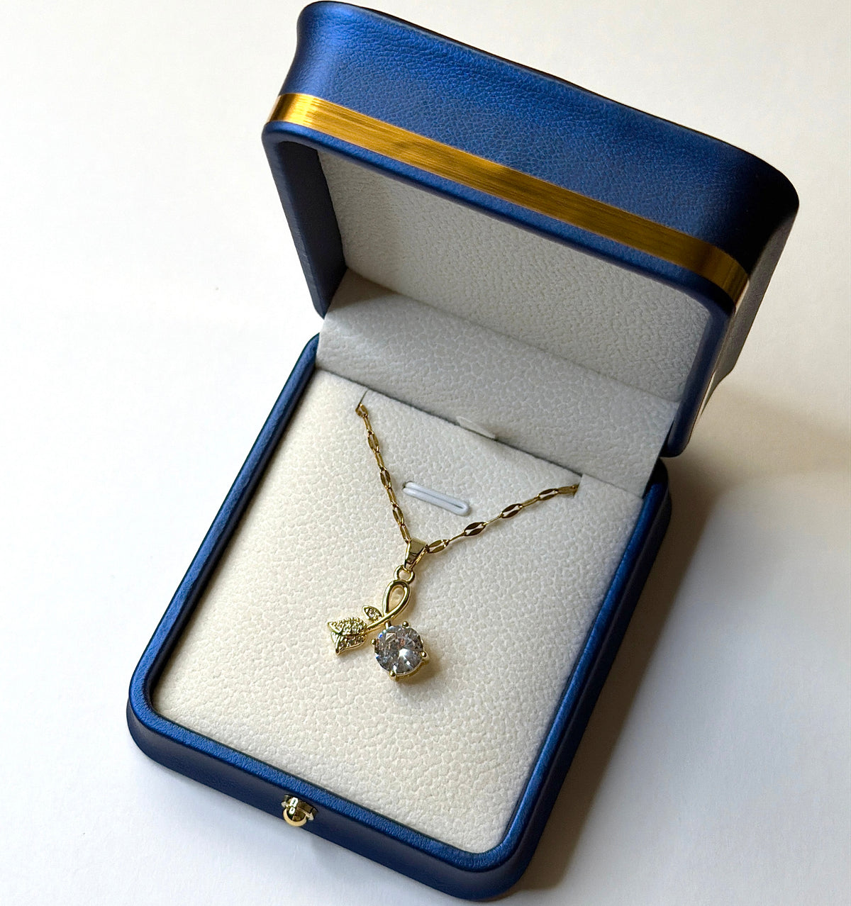 Diamond-Cut Crystal Rose Pendant Necklace