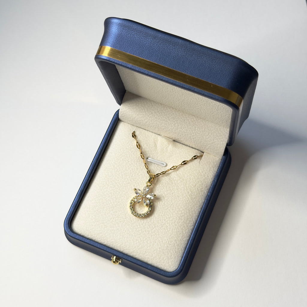 Crystal Flower Pendant Necklace