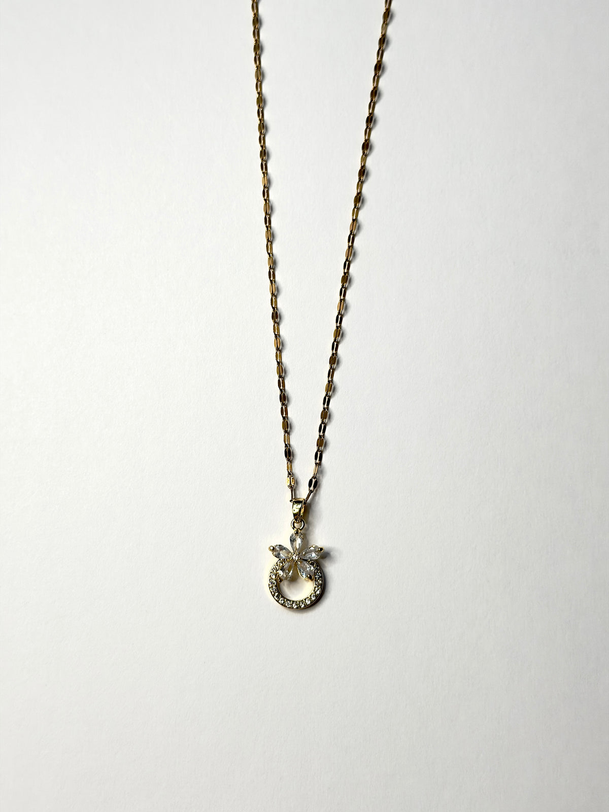 Crystal Flower Pendant Necklace