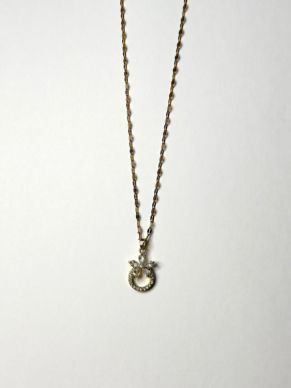 Crystal Flower Pendant Necklace