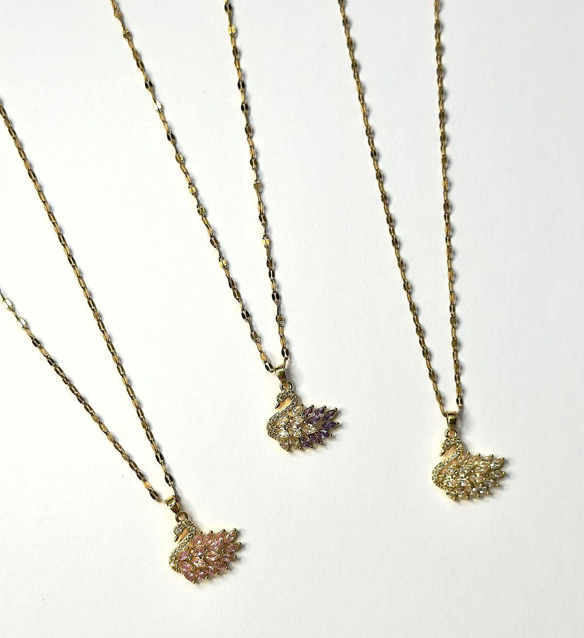 Crystal Swan Pendant Necklace