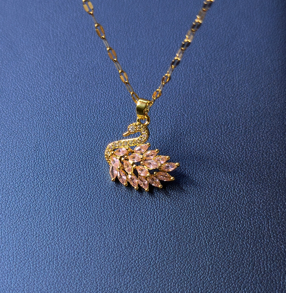 Crystal Swan Pendant Necklace