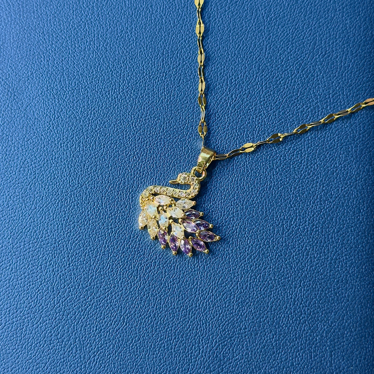 Crystal Swan Pendant Necklace