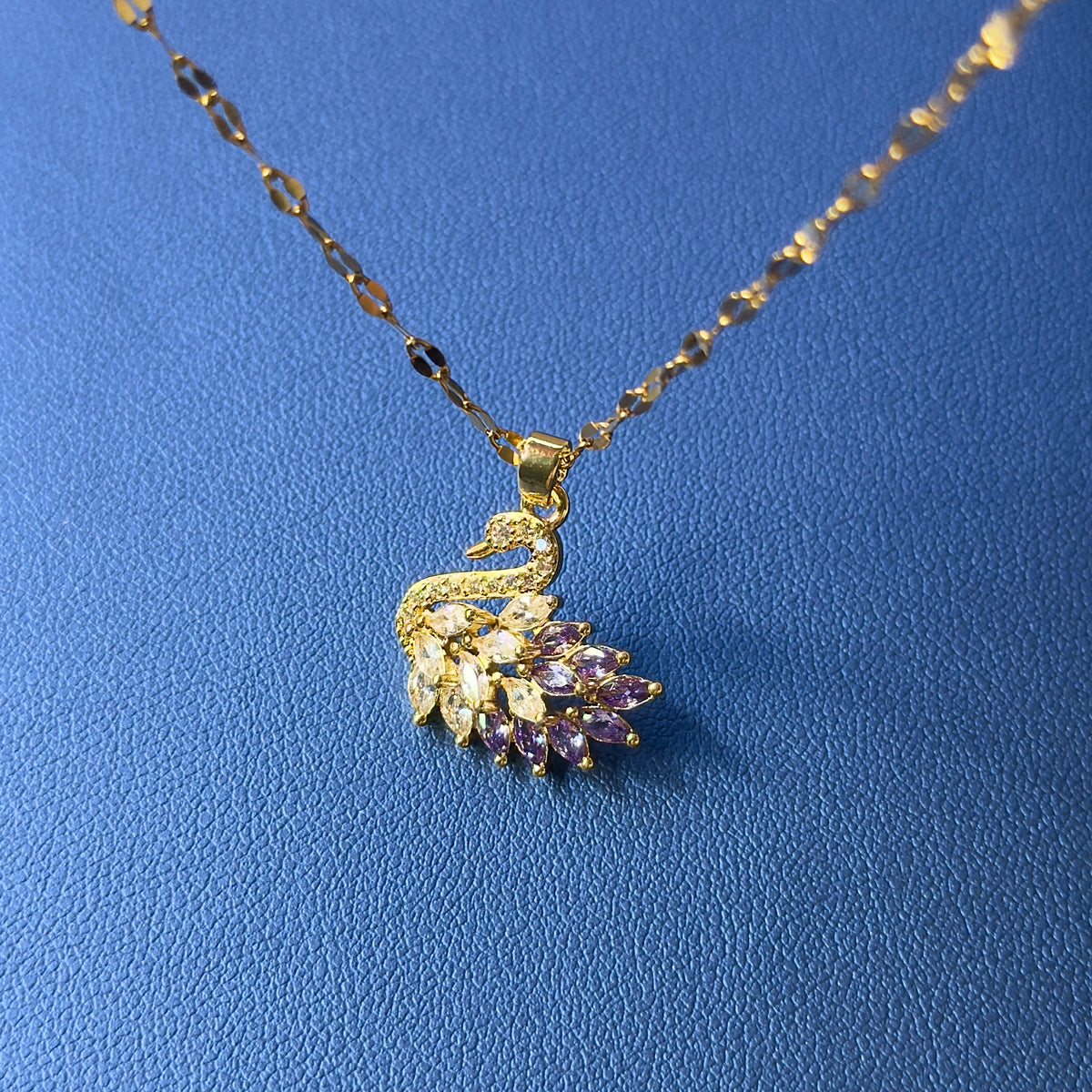 Crystal Swan Pendant Necklace
