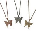 Crystal Butterfly Pendant Necklace