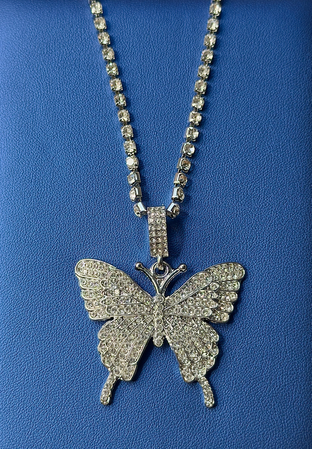 Crystal Butterfly Pendant Necklace